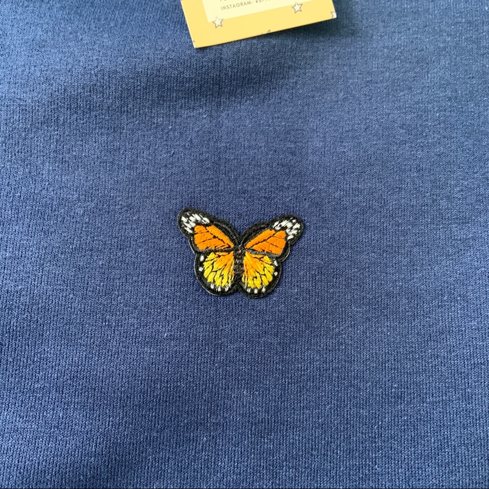 n e w | navy blue butterfly crewneck 🦋💙 - Picture 6 of 8
